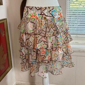 Diane Von Furstenberg Tiered Silk Skirt